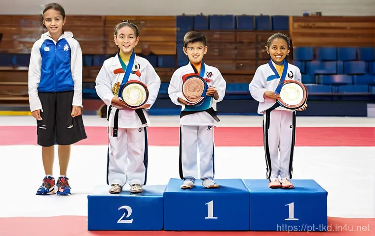 태권도 미니 경기 개최법 - **Prompt:** A vibrant scene capturing a Taekwondo mini-tournament in action, suitable for all ages. ...